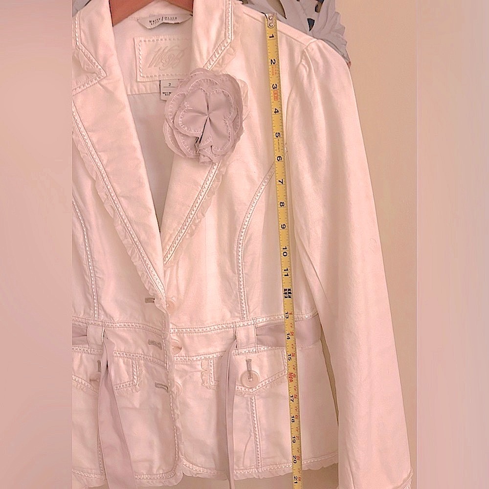 Coquette Cotton Belted Ribbon & Removable Flower Blazer - Picture 8 of 12